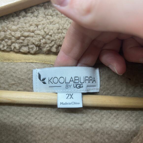 Koolaburra by UGG Brown Sherpa Teddy Fleece Quarter Zip Sweatshirt Plus Size 2X - Picture 5 of 6